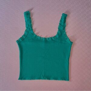 Cotton On Green Lace Cropped Tank Top